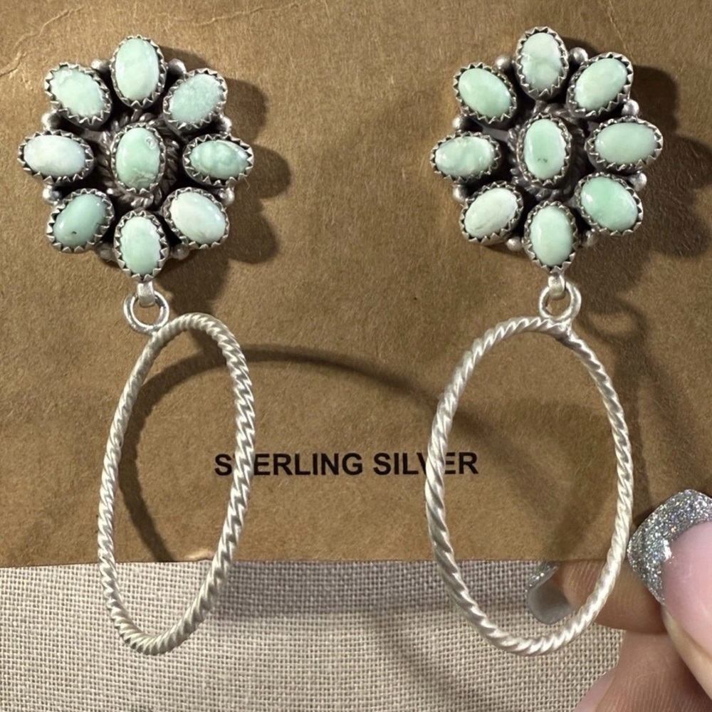 925, Sterling Silver Paloma Dangle Earrings, Southwest, Statement